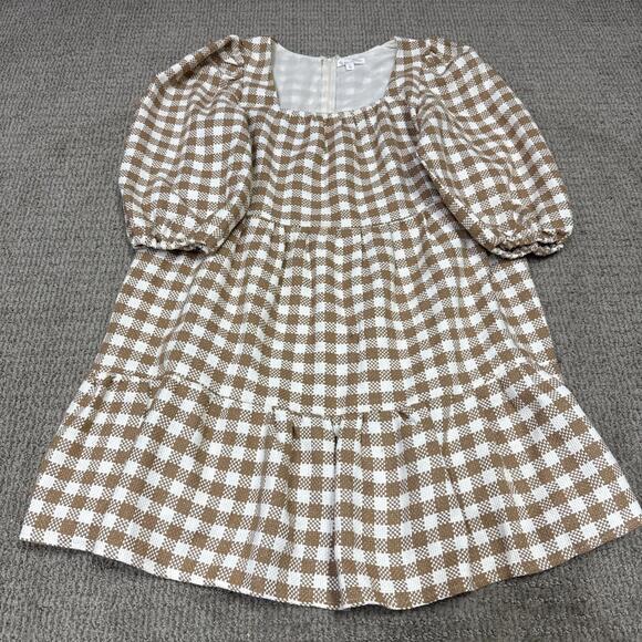 By The River Dresses & Skirts - By The River Dress Beige White 3/4 Sleeve Women’s Size Large